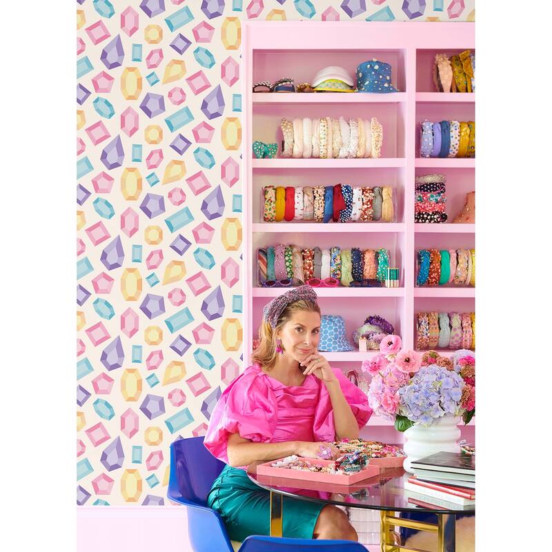 Lele Sadoughi Lele Gems Ivory Peel & Stick Wallpaper