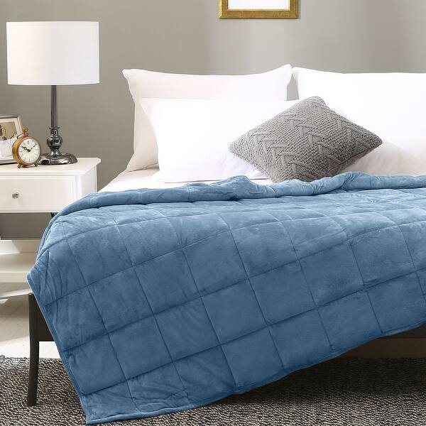 slide 2 of 9, All-season Blanket, Reversible Weighted Blanket Blue