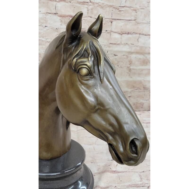 Hot Cast Bronze Horse Head Bust Statue Sculpture Bronze Metal Original Art By Milo