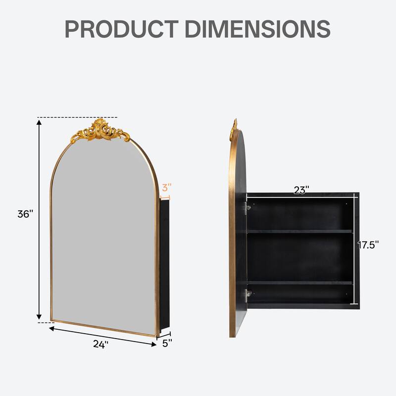 Dovelina Wall Medicine Cabinet Multifunctional Wall-Mounted Mirrored Cabinet with Magnetic Doors - 36*24