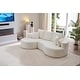 preview thumbnail 1 of 7, Christopher Knight Home - 106'' Cloud Curved Sectional Sofa with Right Chaise Lounge and Ultra-Soft Foam Comfort Snow White