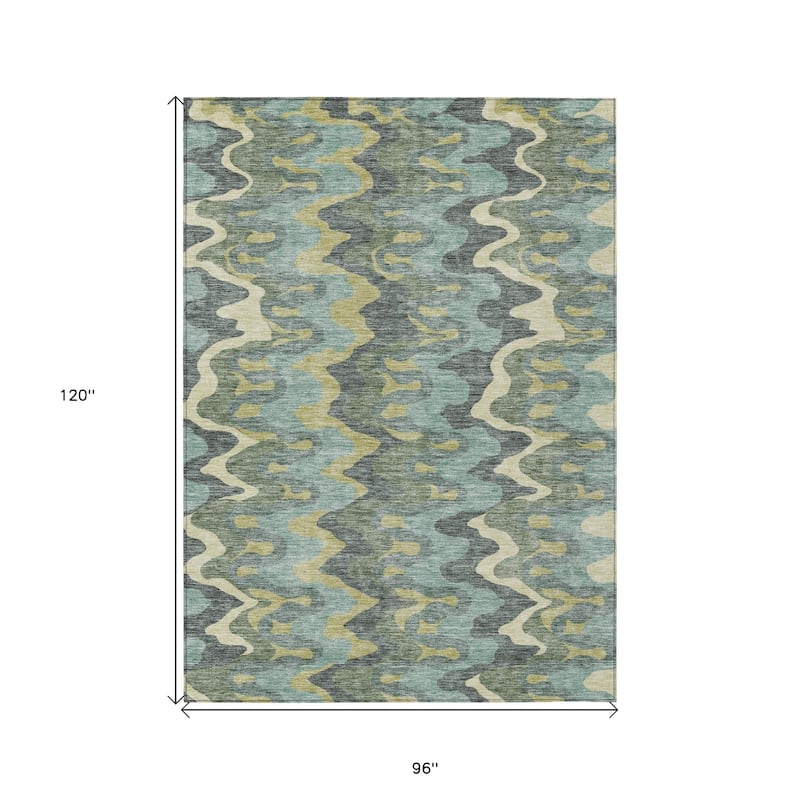 HomeRoots Abstract Transitional Rectangle Outdoor Rug