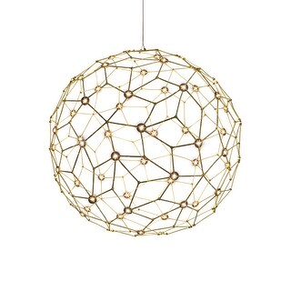 Golden Lighting Spheris Integrated LED 24in Pendant in Natural Brass - Gold