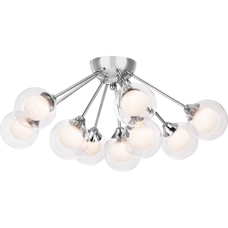 Strick & Bolton Lyla Polished Chrome 9-light Semi-flush Mount