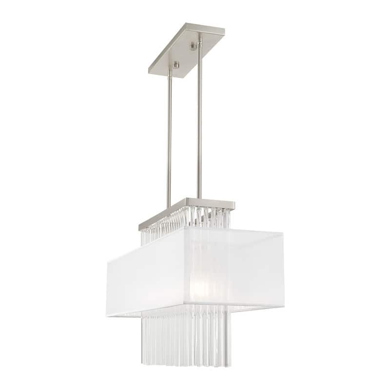 Livex Lighting 3-Light Linear Chandelier, 41143-91 - 30"L x 10"W x 26"-55"Adj. H