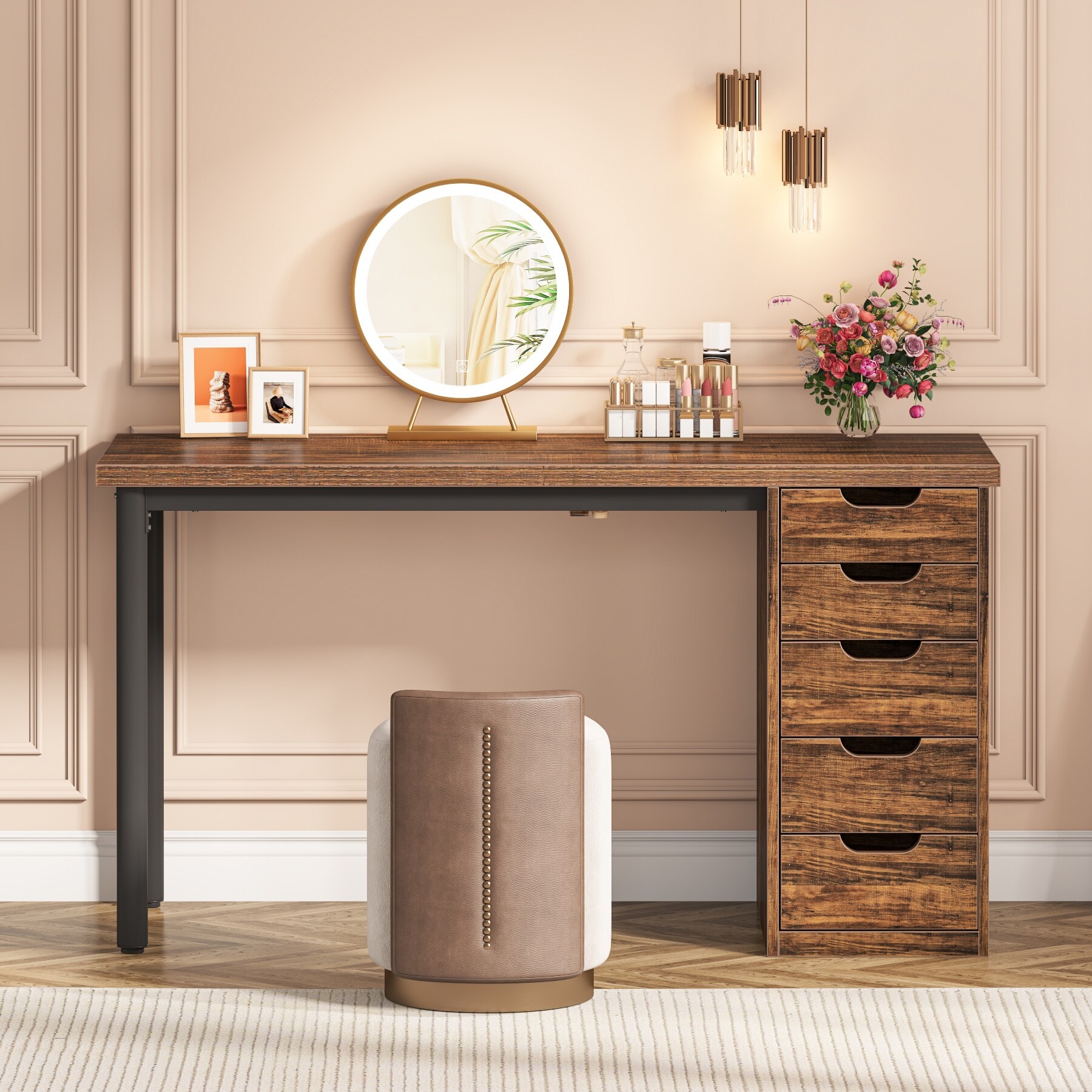 Vanity Desk with 5 Drawers 47 inches Makeup Desk with Storage On Sale Bed Bath Beyond 41267904