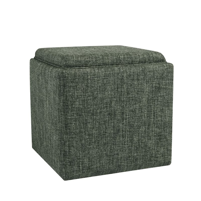 HomePop Storage Ottoman with Tray Top