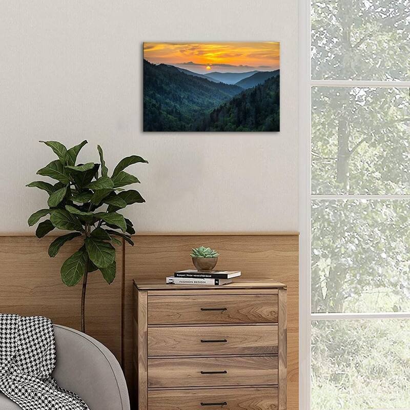 Forest Sunrise Wall Art Decor Great Smoky Mountains Photo