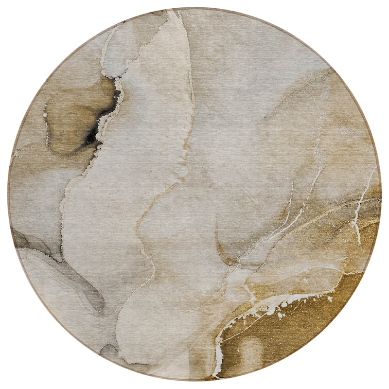 Machine Washable Indoor/ Outdoor Abstract Chantille Rug