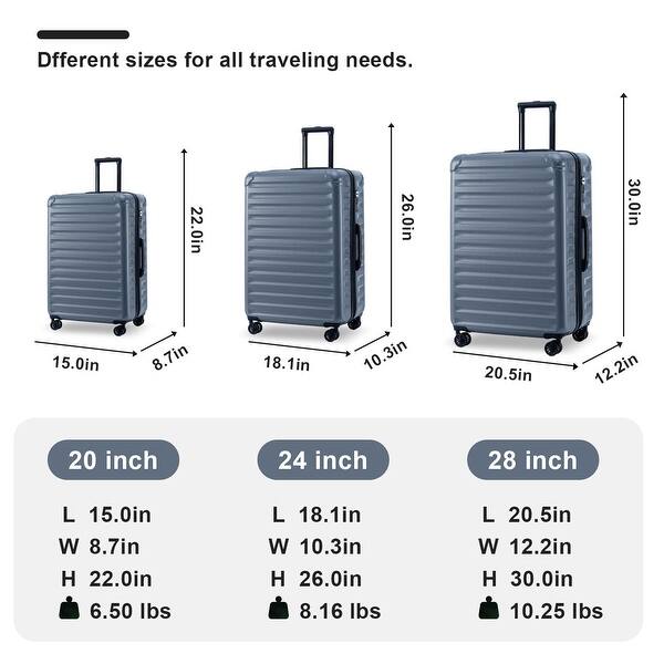 Luggage Sets New Model Expandable ABS+PC 3 Piece Sets with Spinner