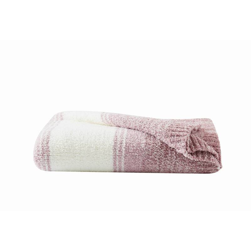 Brooklyn Loom Feathered Ombre 50x70 Throw - Pink