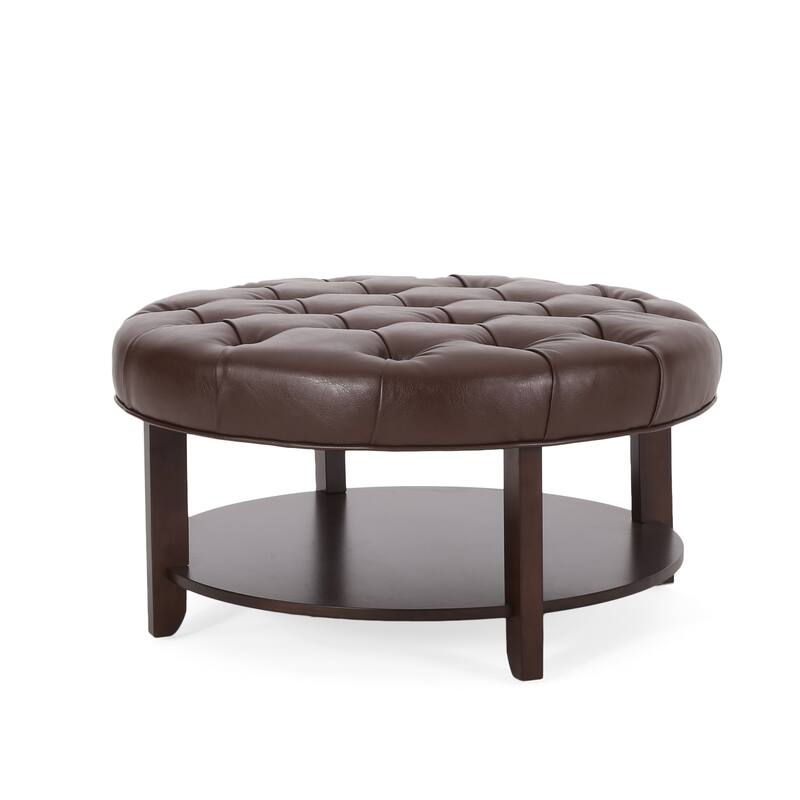 Round Upholstered Ottoman - Classic Shape for Versatile Home Use