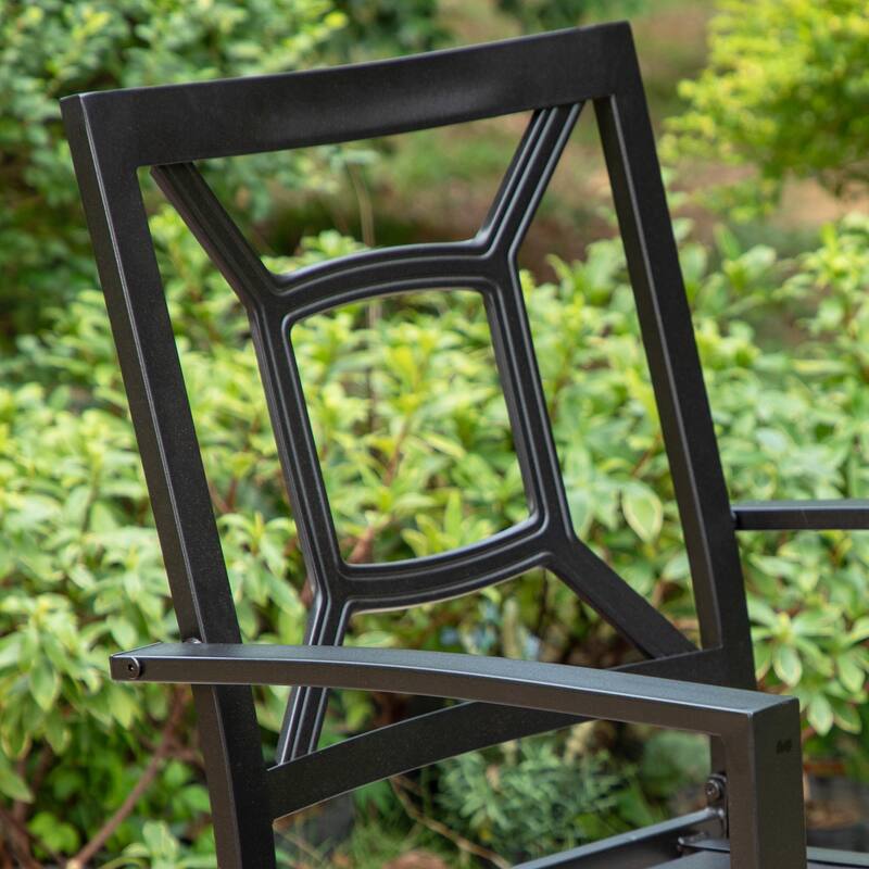 Patio E-coated Weather-resistant Stackable Dining Armchairs (Set of 2)