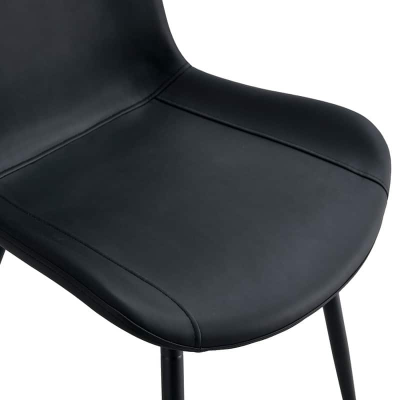 Modern/Contemporary Faux Leather Dining Chairs Set of 4 with Black Metal Legs