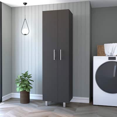 Norway Broom Closet Pantry, Five Shelves, and Double Door Cabinet - N/A
