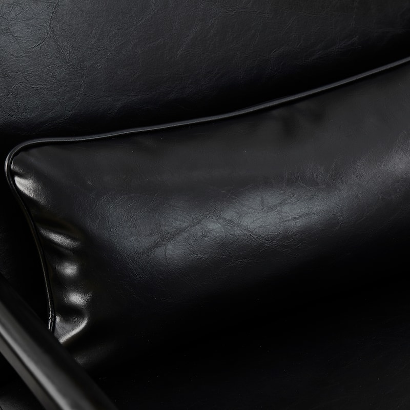 Glitzhome Set of 2 30.75"H Mid-Century Modern PU Leather Accent Chairs with Cushion - 25.75"W x 33.75"D x 30.75"H
