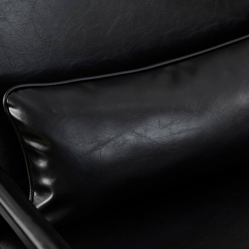 Glitzhome Set of 2 30.75"H Mid-Century Modern PU Leather Accent Chairs - 25.75"W x 33.75"D x 30.75"H