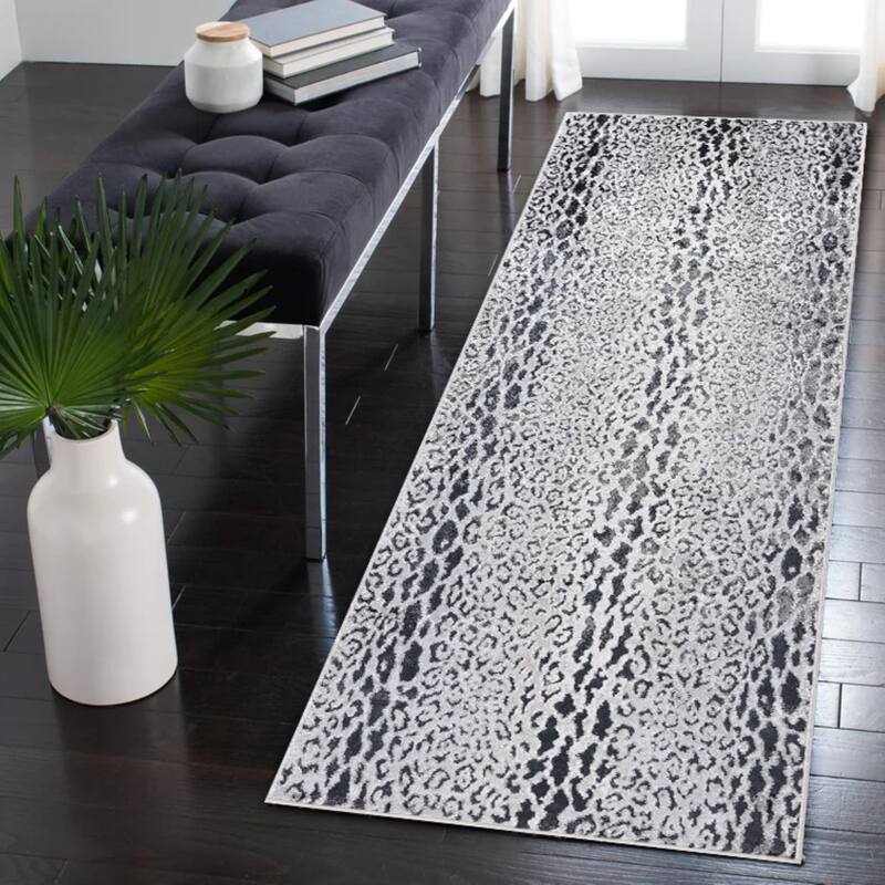 Nevada Collection Abstract Animal Print Neutral Area Rug