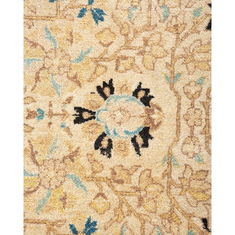 Overton Hand Knotted Wool Traditional Oriental Ivory Area Rug - 8' x 10'
