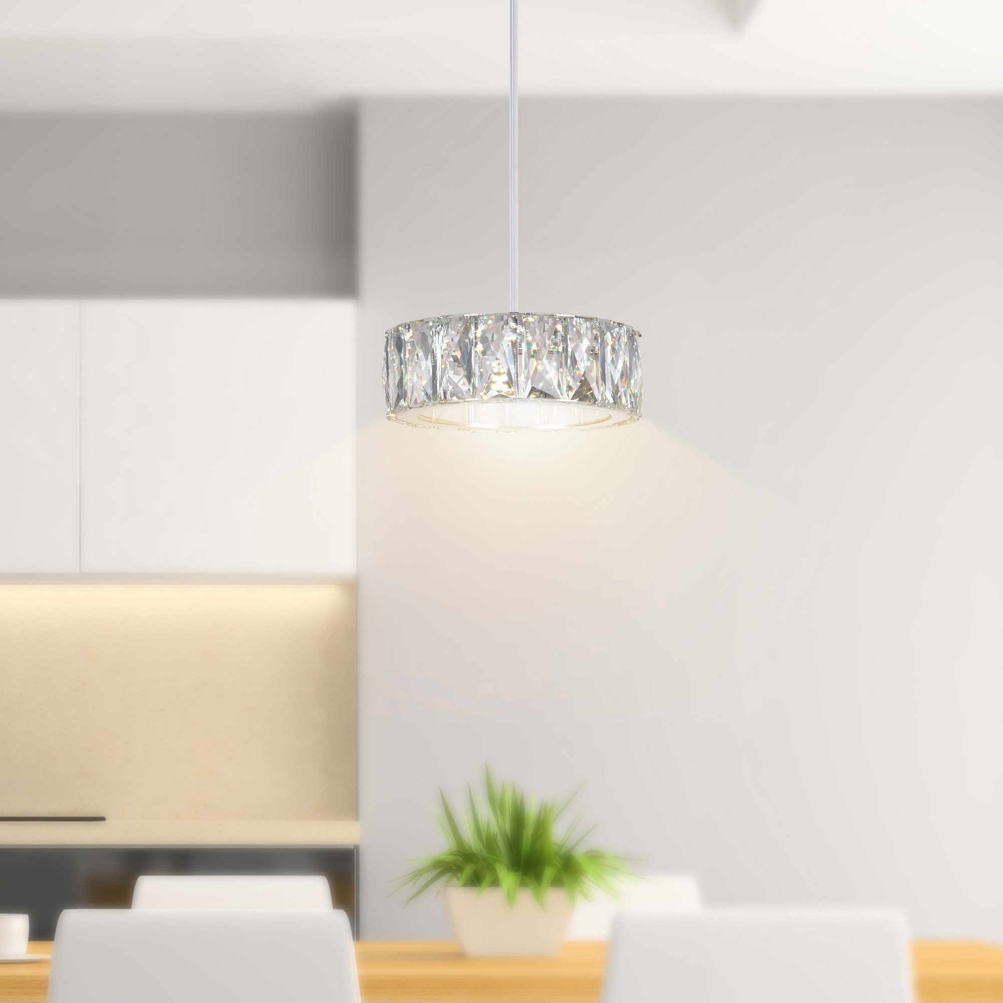 CWI Lighting Milan Integrated LED Chrome Mini Pendant