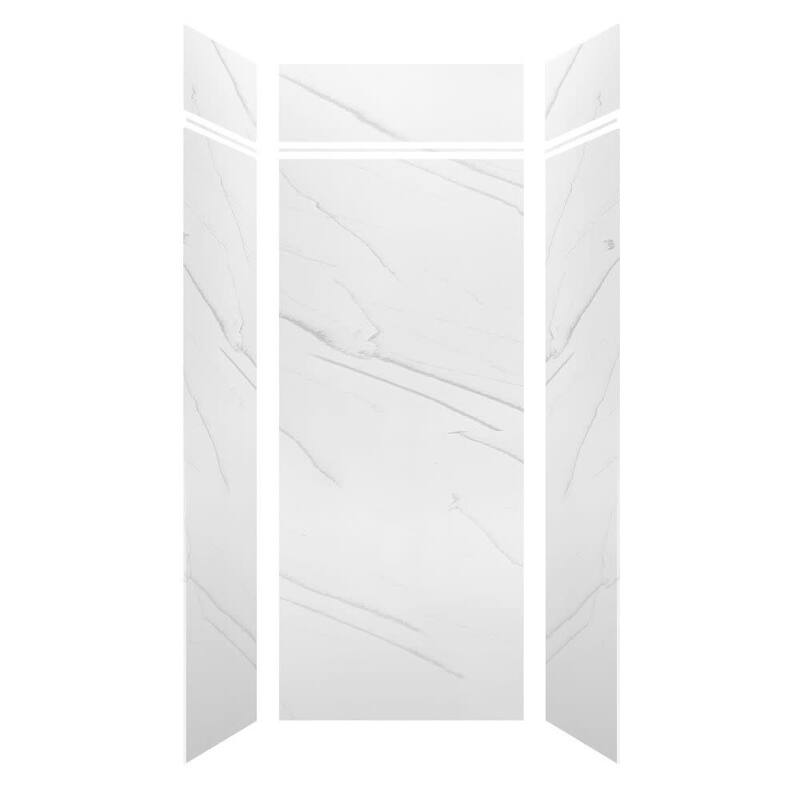 Transolid LWKX36368412 Lusso 96" H x 36" W x 36" D Three Wall Alcove