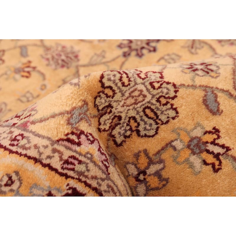 ECARPETGALLERY Hand-knotted Finest Agra Jaipur Light Gold Wool Rug - 2'6 x 9'8