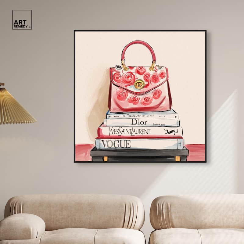 red flowers handbag Canvas by Art Remedy