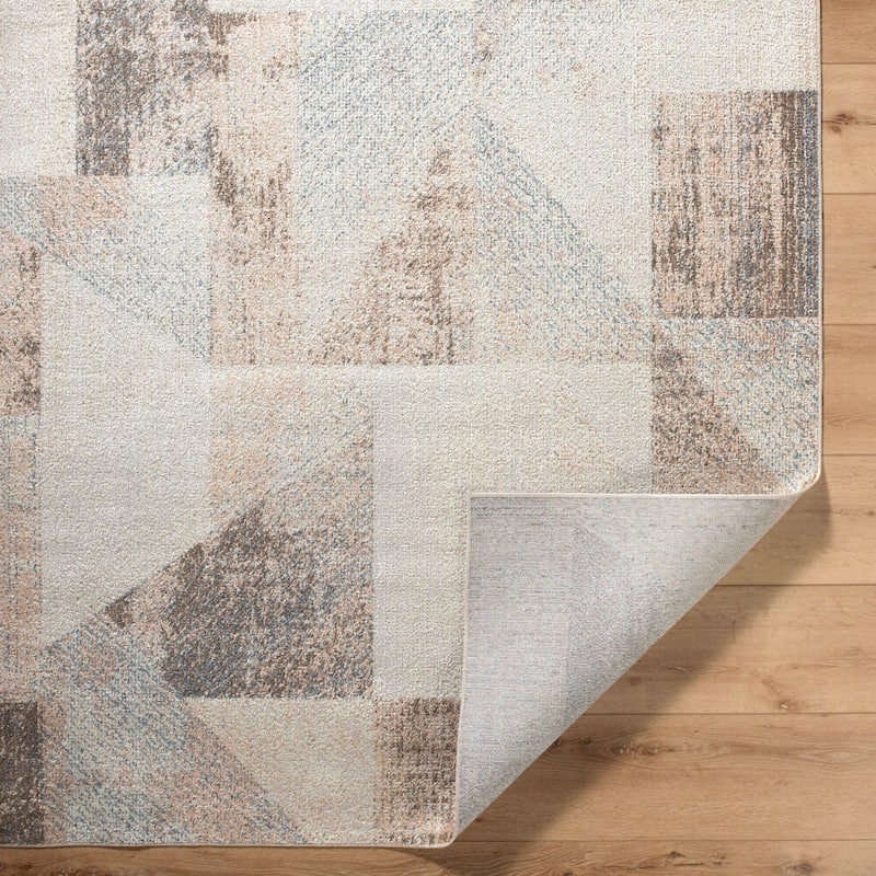 Livabliss Lillian Modern Washable Area Rug - 2'7" x 7'3" - Brown/Blue