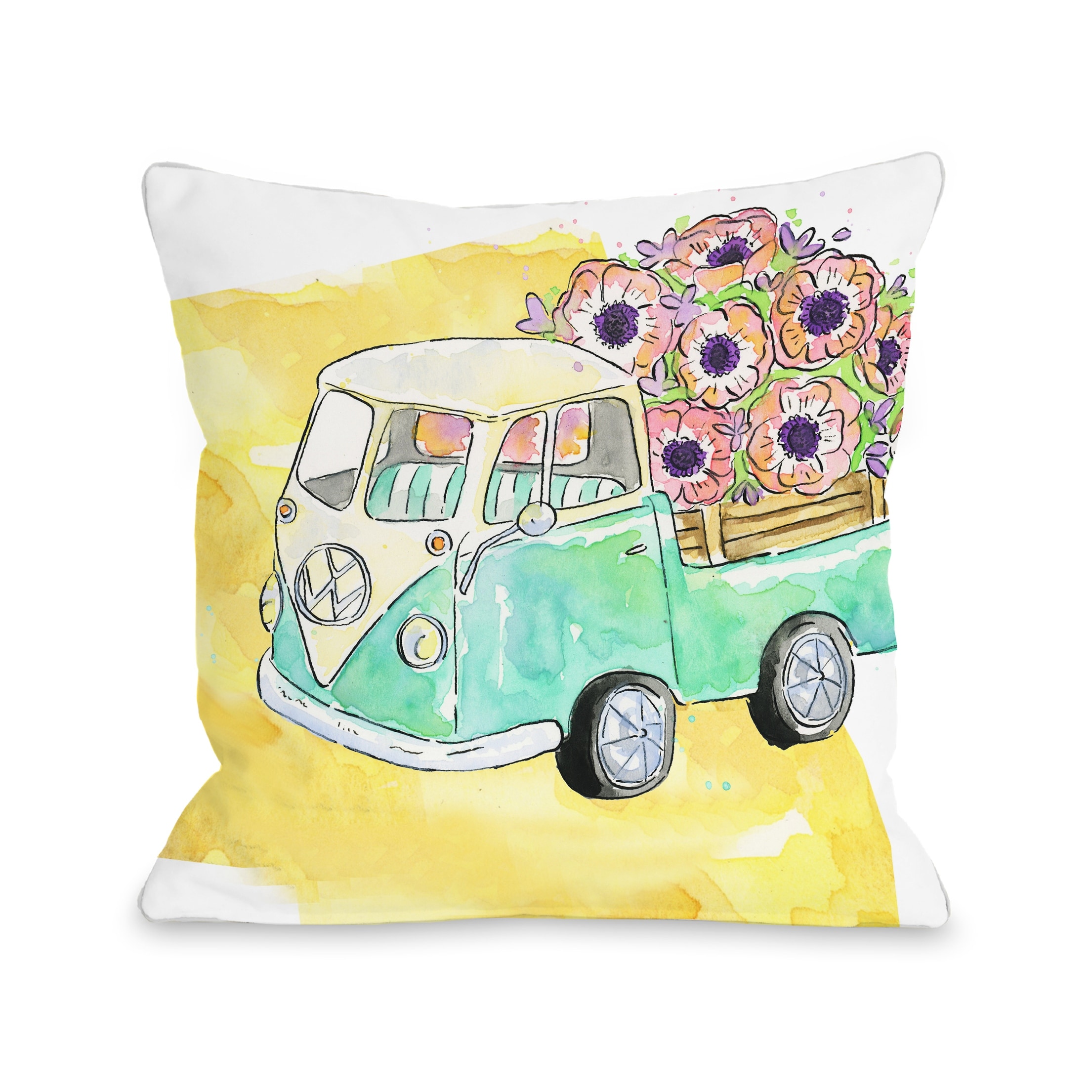 Vw Bug Throw Pillow By Catherine Mcguire Overstock 31289107
