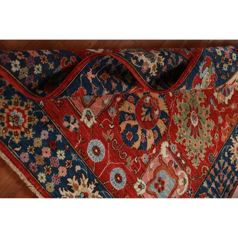 Vegetable Dye Floral Red Ziegler Oriental Rug Hand-Knotted Wool Carpet - 5'1"x 6'7"