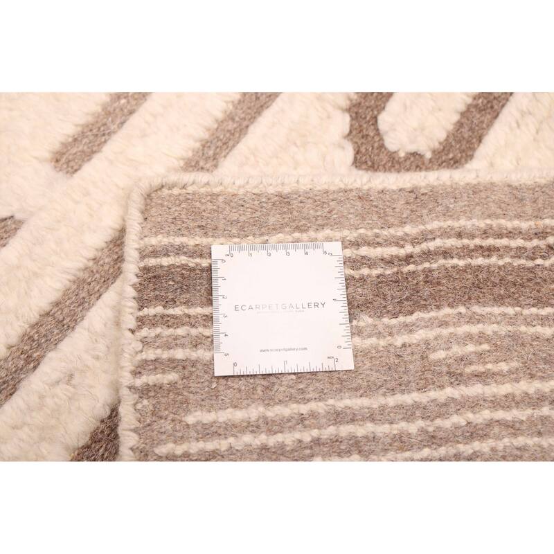 ECARPETGALLERY Hand-knotted Tangier Cream Wool Rug - 5'5 x 7'8