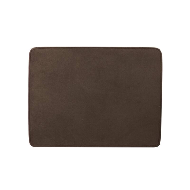 Fero Storage Ottoman, 24in Rectangular Hinged Lid, Dark Brown Velvet