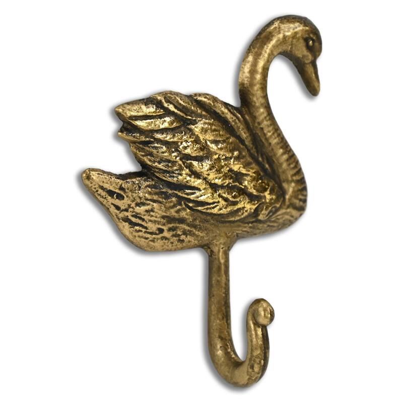Cybele 5.75" Cast Iron Swan Wall Hook - Gold - N/A