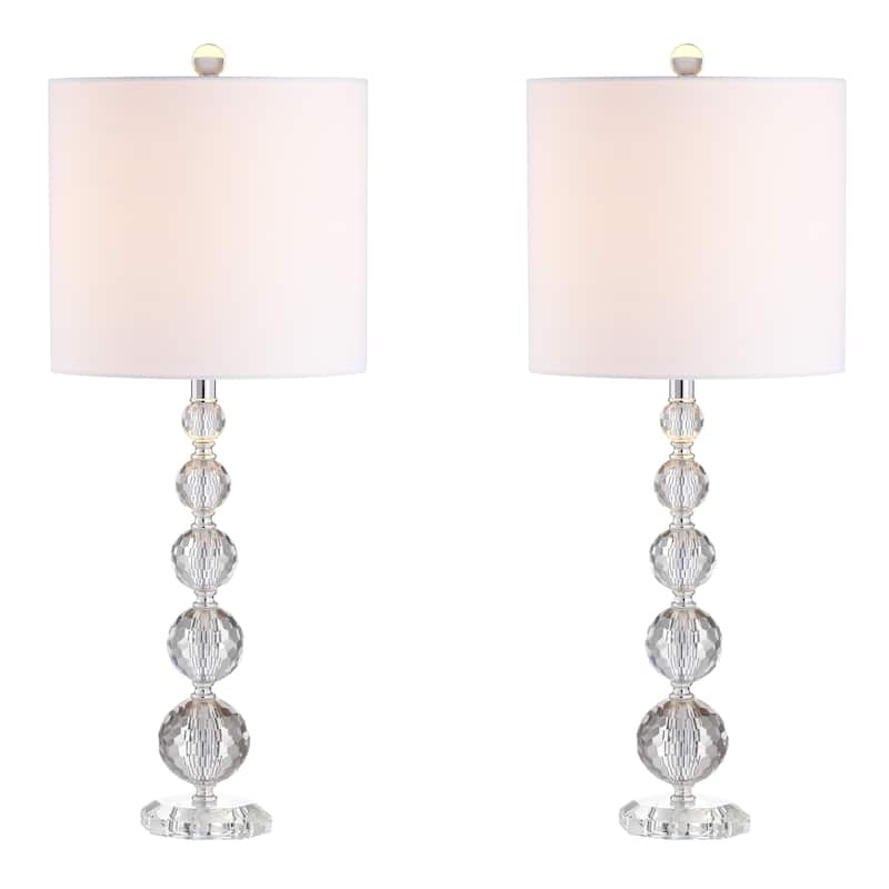 Harper 28.5" Crystal LED Table Lamp, Clear/Chrome (Set of 2) by JONATHAN Y