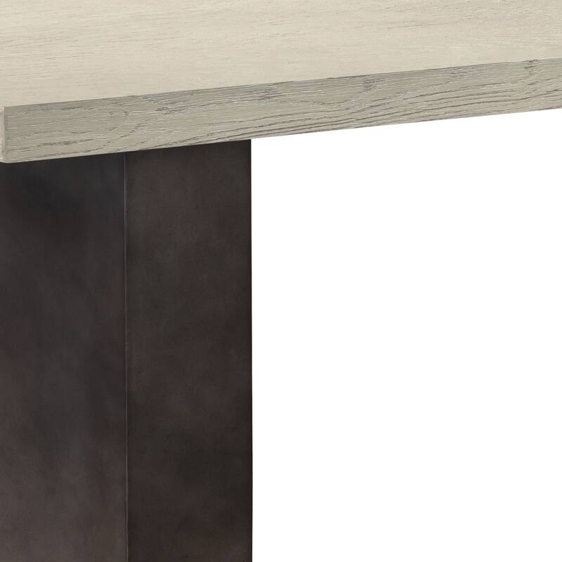 HomeRoots 24" Gray And Brown Concrete And Solid Wood Coffee Table - 24