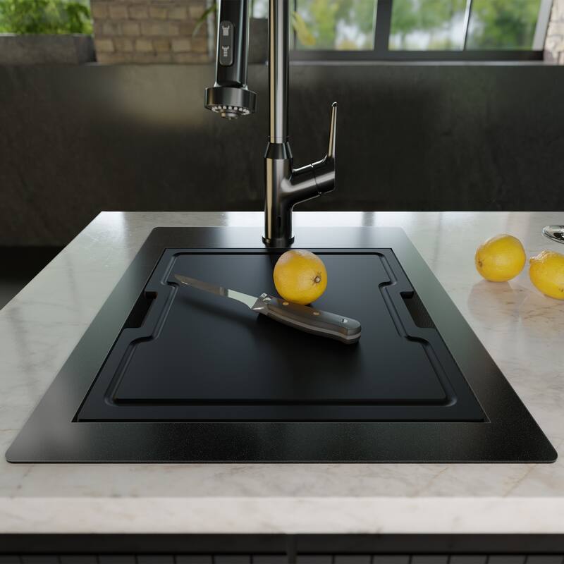 Matrix 17" Top Mount Workstation 16 Gauge Single Bowl Stainless Steel Sink with Accessories