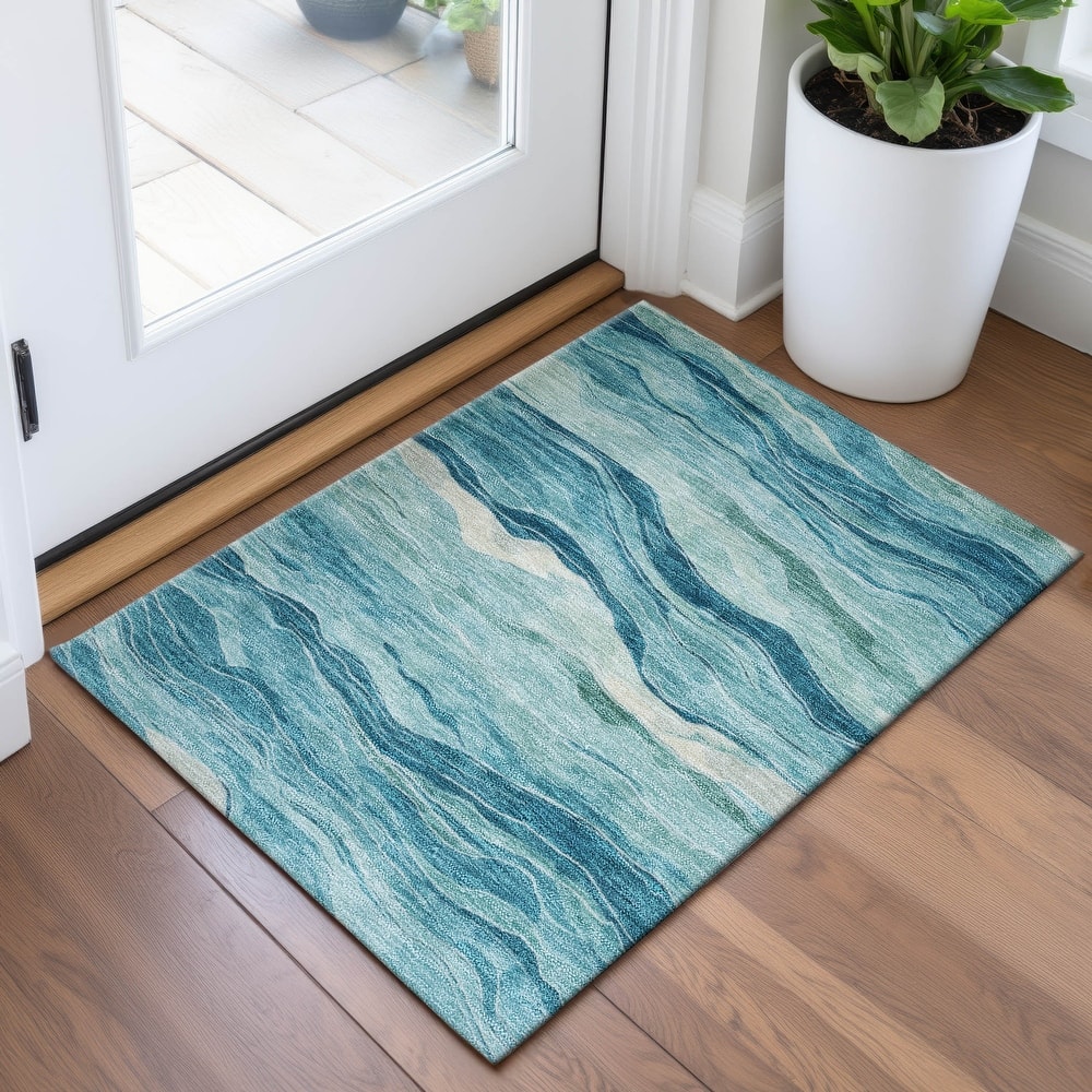Premium Washable Super Soft Modern Waves Mayfield Rug
