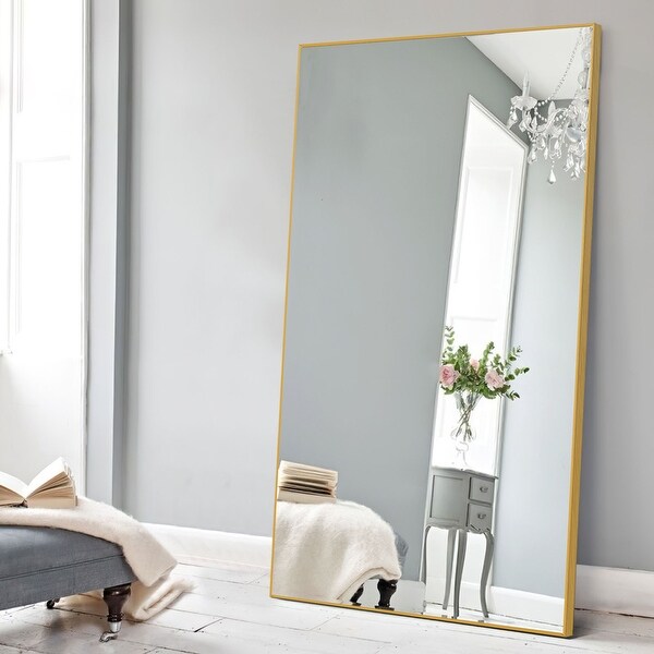 Modern Glam Large Full-length Floor Wall Mirror - Bed Bath