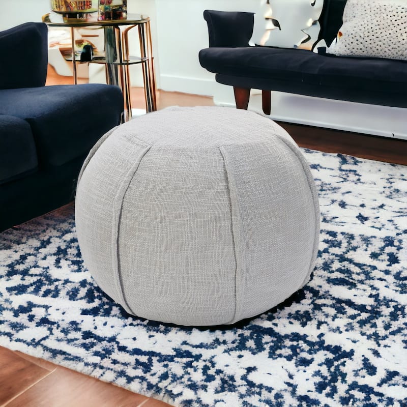 HomeRoots 18" Gray 100% Cotton Ottoman
