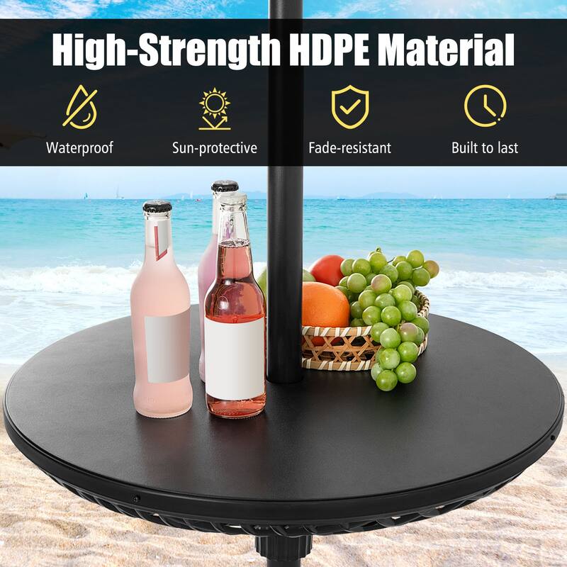 Gymax Outdoor Umbrella Table Tray Fit 1.5''/1.34''/1.26'' Umbrella