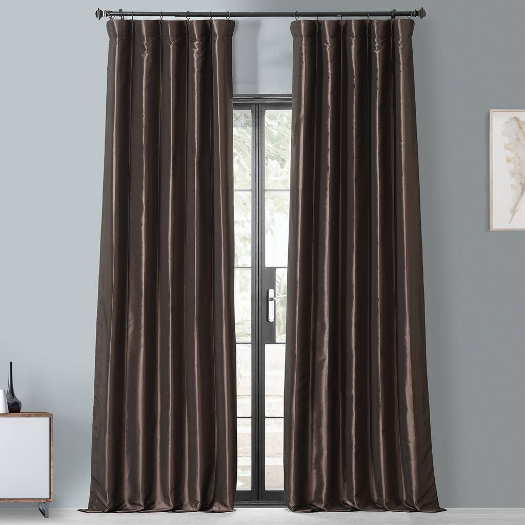 Exclusive Fabric Faux Silk Taffeta 120-inch Blkout Curtain (1 Panel)