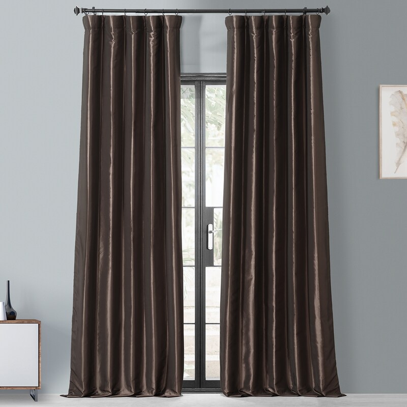Tenda Oscurante Finta Seta Taffetà Con Occhielli - Antique Beige 50x120 Cm - Pannello Singolo