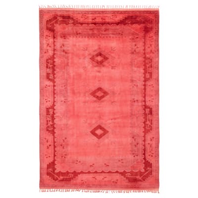 ECARPETGALLERY Hand-knotted Color Transition Light Red, Pink Wool Rug - 6'8 x 10'2