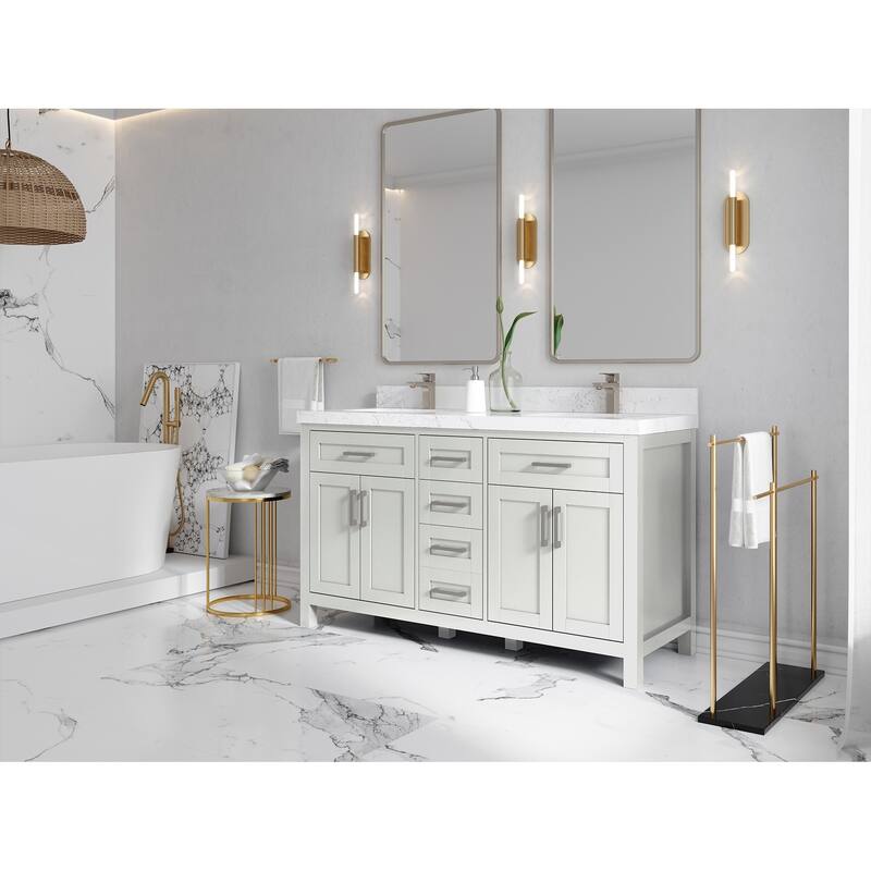 Willow Collections 60 in. W x 22 in. D Cambridge Double Sink Bathroom Vanity with Countertop