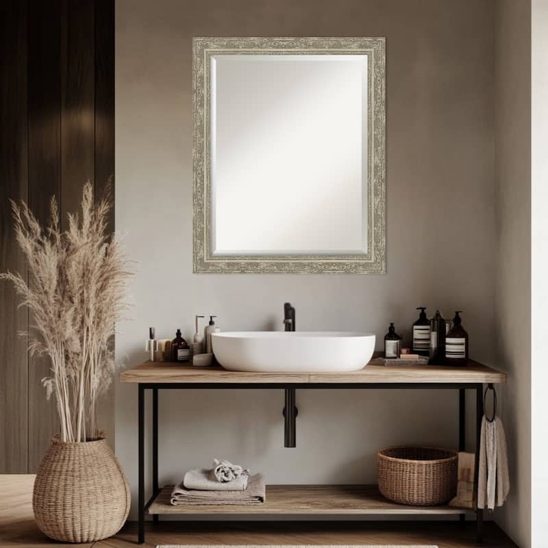 Filigree Beveled Framed Bathroom Vanity Wall Mirror