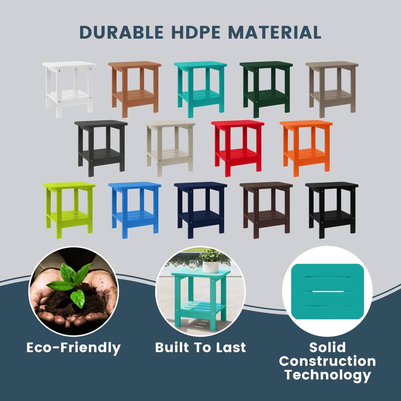 Brighton Outdoor Poly Two Shelf Side Table