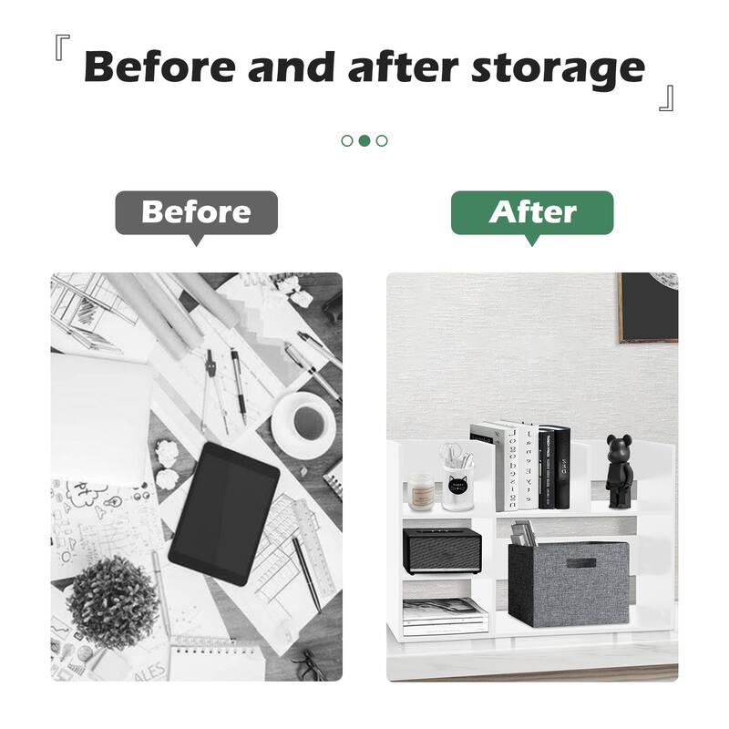 Multi-Unit Desk Organizer Storage Rack Book Shelf for Office Home and Bathroom