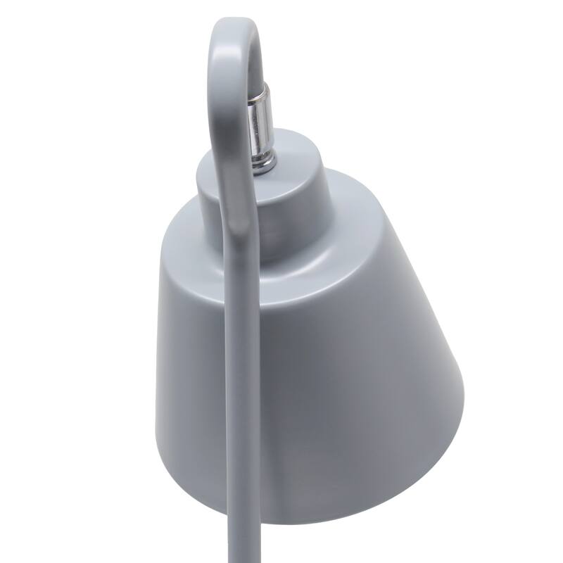 Metal Desk Lamp with Looped Arm and Adjustable Cone Shade