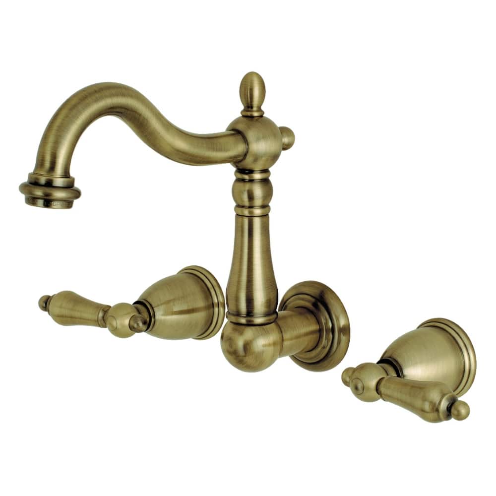 Heritage Two-Handle 3-Hole Wall Mount Bathroom Faucet