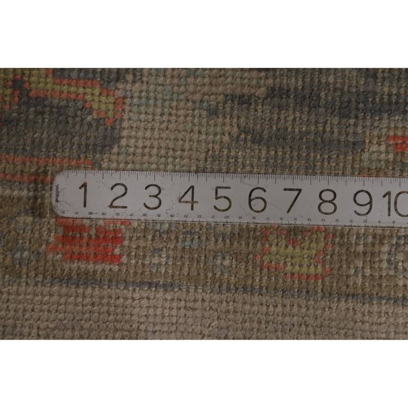 Hand Knotted Oriental 100% Wool Carpet Transitional All-Over Beige & Ivories Oushak Area Rug - 10' 0'' X 7' 11''